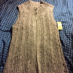 NWT Kim Rogers Olive Sweater Vest LARGE